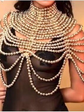 Statement  Beaded Shoulder Cape necklace